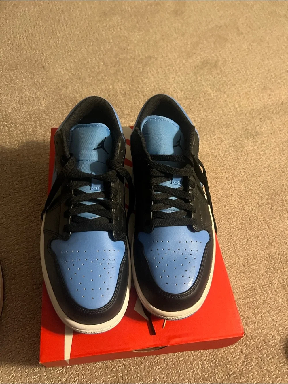 Jordan Men's Low Top Sneakers - Black & Light Blue